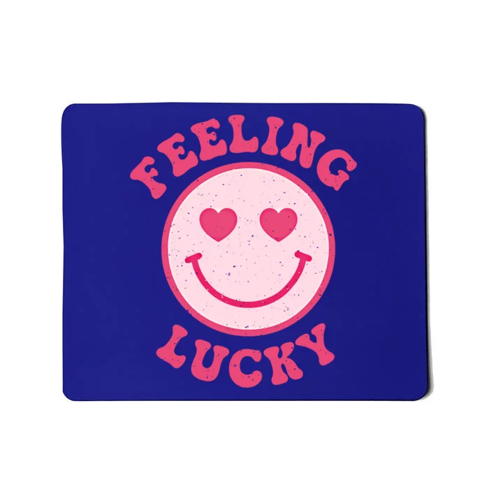 Funny Valentines Day Feeling Lucky Pink Smile Face Trendy Funny Gift Mousepad