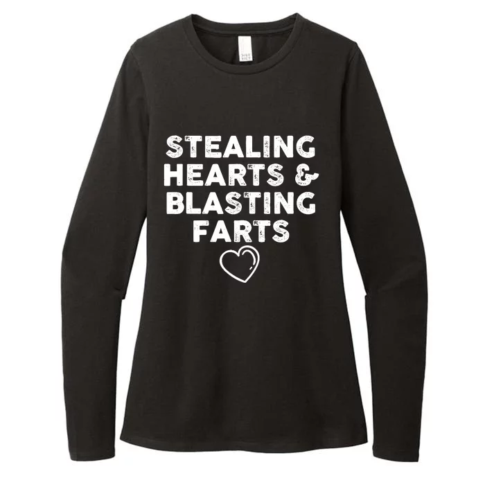 Funny ValentineS Day Stealing Hearts And Blasting Farts Womens CVC Long Sleeve Shirt