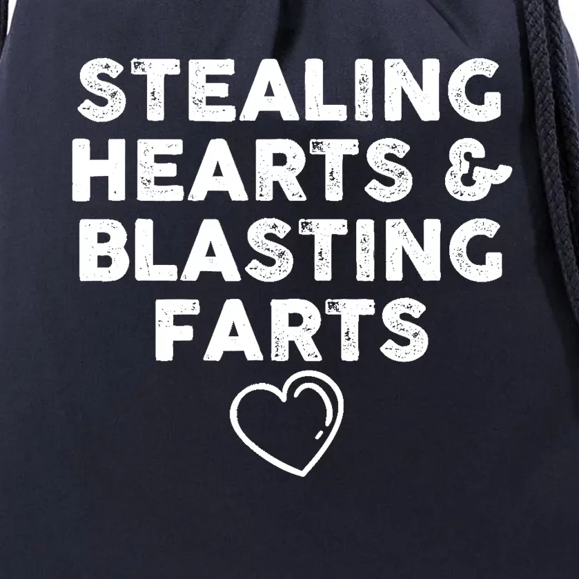 Funny ValentineS Day Stealing Hearts And Blasting Farts Drawstring Bag