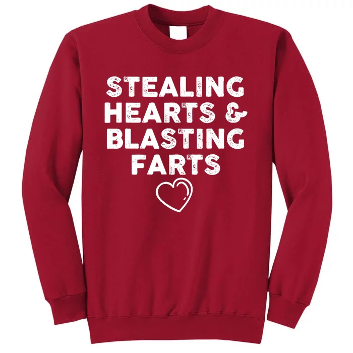 Funny ValentineS Day Stealing Hearts And Blasting Farts Tall Sweatshirt