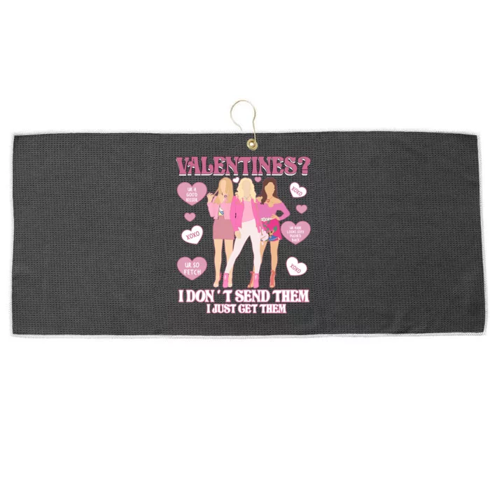 Fetch Valentine Day I Dont Send Them I Just Get Them Large Microfiber Waffle Golf Towel