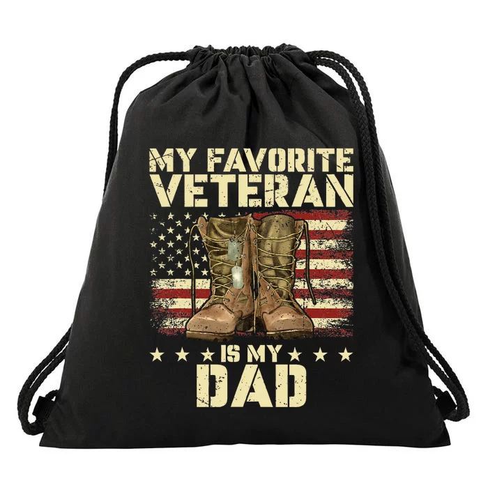 Father Veterans Day My Favorite Veteran Is My Dad Drawstring Bag