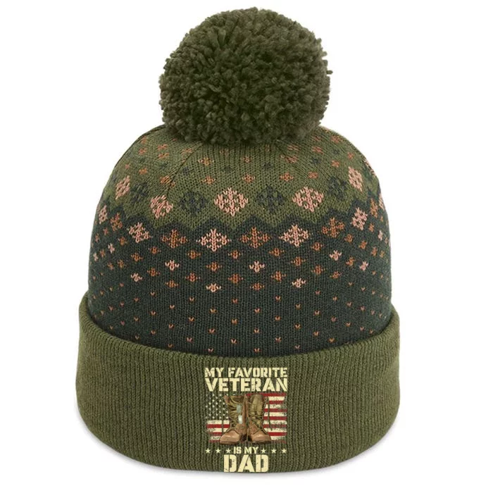 Father Veterans Day My Favorite Veteran Is My Dad The Baniff Cuffed Pom Beanie