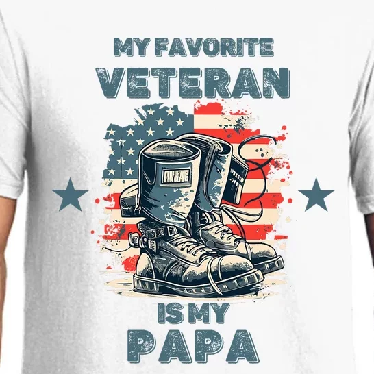 Father Veterans Day My Favorite Veteran Is My Papa For Kids Pajama Set