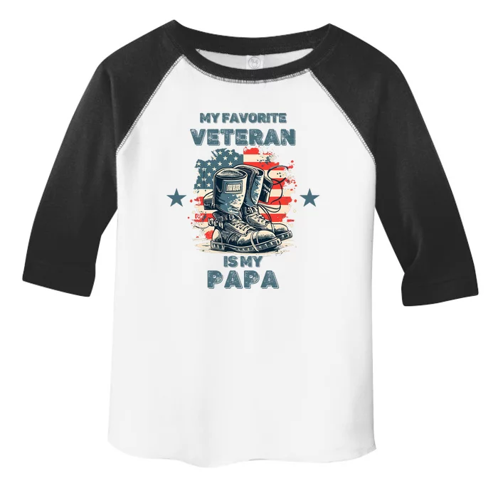 Father Veterans Day My Favorite Veteran Is My Papa For Kids Toddler Fine Jersey T-Shirt