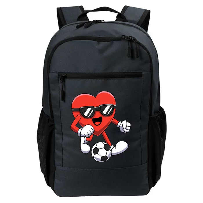 Funny Valentines Day Heart Playing Soccer Boy Girl Daily Commute Backpack