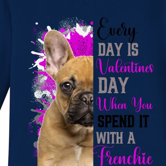 Frenchie Valentines Day Mom Dogs Cute Fun French Bulldog Gift Baby Long Sleeve Bodysuit