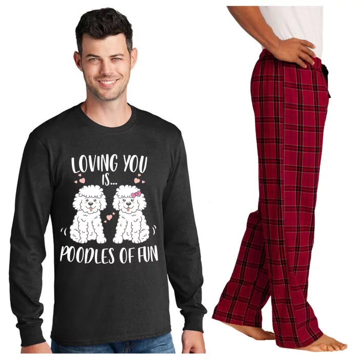 Funny Valentines Day Dog Lover Poodle Funny Gift Long Sleeve Pajama Set