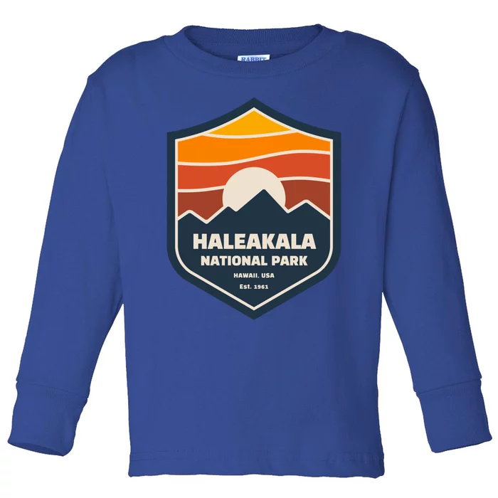 Family Vacation Design Retro Haleakala National Park Gift Toddler Long Sleeve Shirt