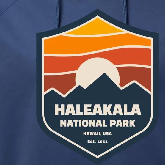 Family Vacation Design Retro Haleakala National Park Gift Performance Fleece Hoodie