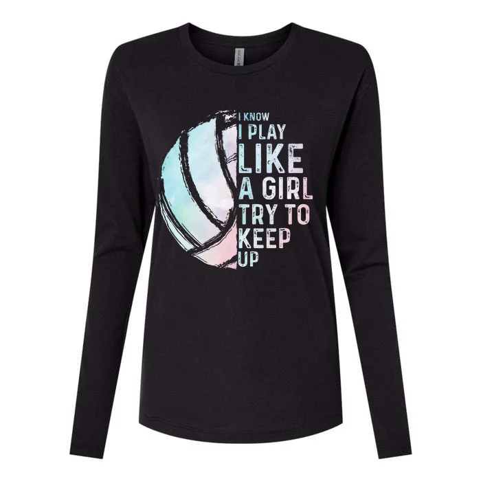 Funny Volleyball Design Women N Sports Lovers Womens Cotton Relaxed Long Sleeve T-Shirt