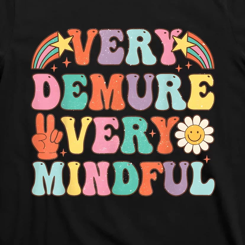 Funny Very Demure Very Mindful Trend Demure & Mindful Retro T-Shirt