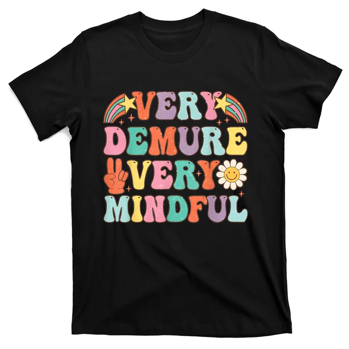 Funny Very Demure Very Mindful Trend Demure & Mindful Retro T-Shirt