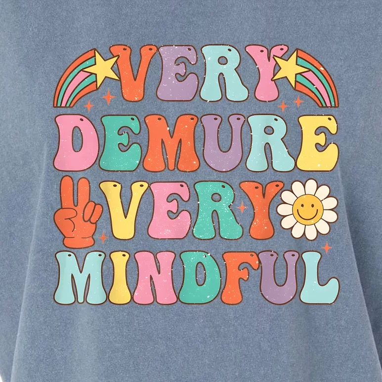 Funny Very Demure Very Mindful Trend Demure & Mindful Retro Garment-Dyed Women's Muscle Tee