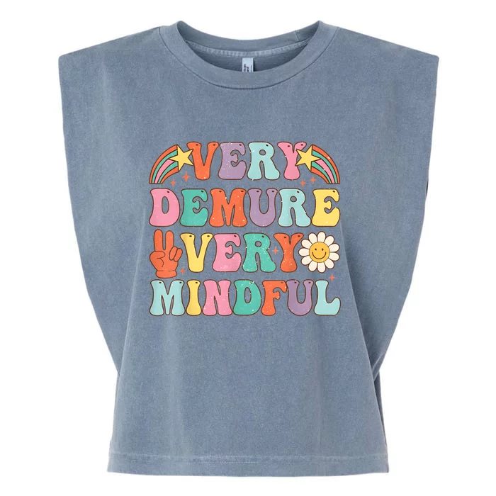 Funny Very Demure Very Mindful Trend Demure & Mindful Retro Garment-Dyed Women's Muscle Tee