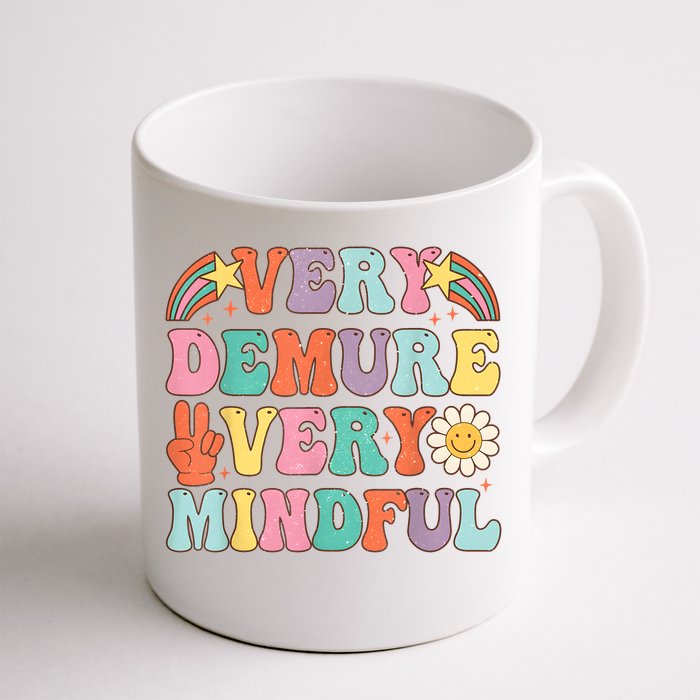 Funny Very Demure Very Mindful Trend Demure & Mindful Retro Front & Back Coffee Mug