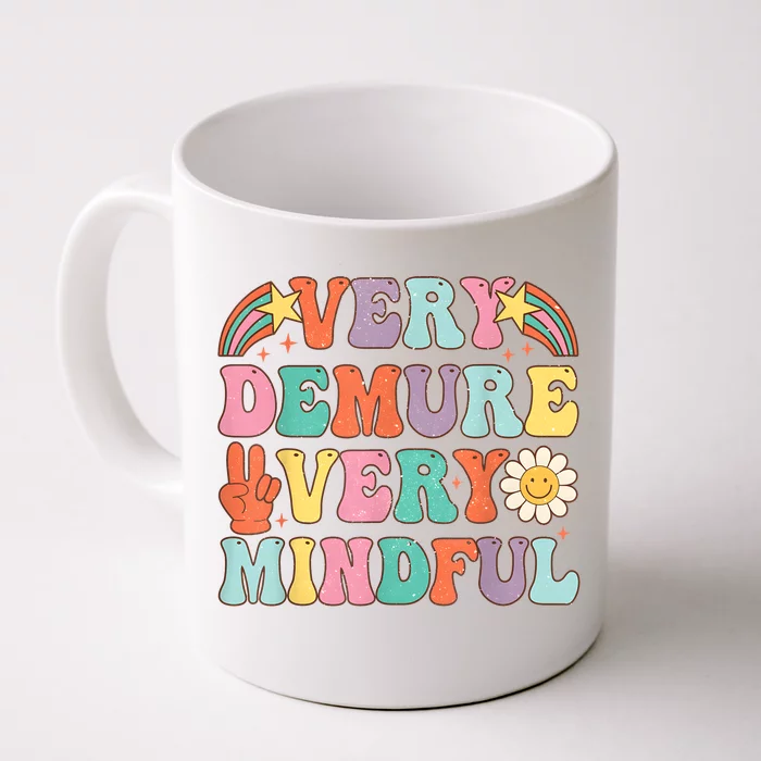 Funny Very Demure Very Mindful Trend Demure & Mindful Retro Front & Back Coffee Mug