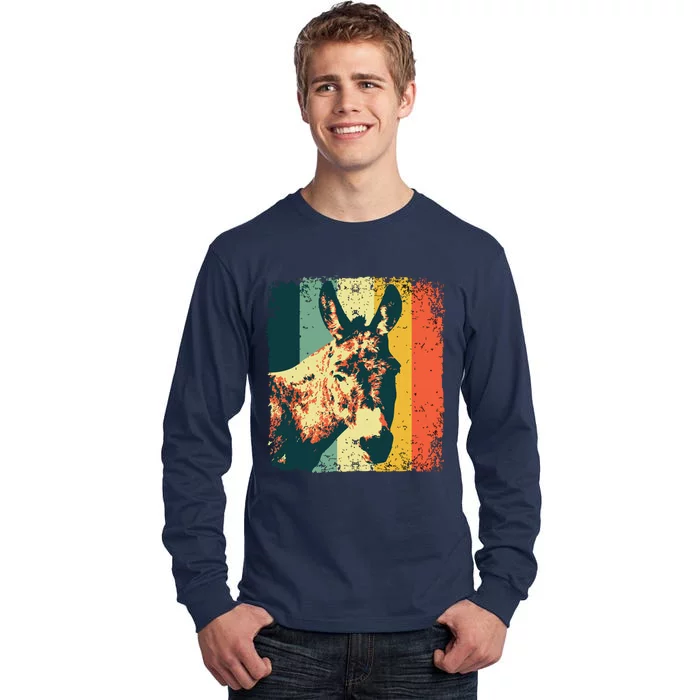 Funny Vintage Donkey Design For Safari Mule Equine Tall Long Sleeve T-Shirt