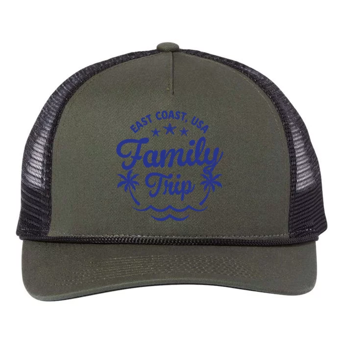 Family Vacation East Coast Gift Retro Rope Trucker Hat Cap