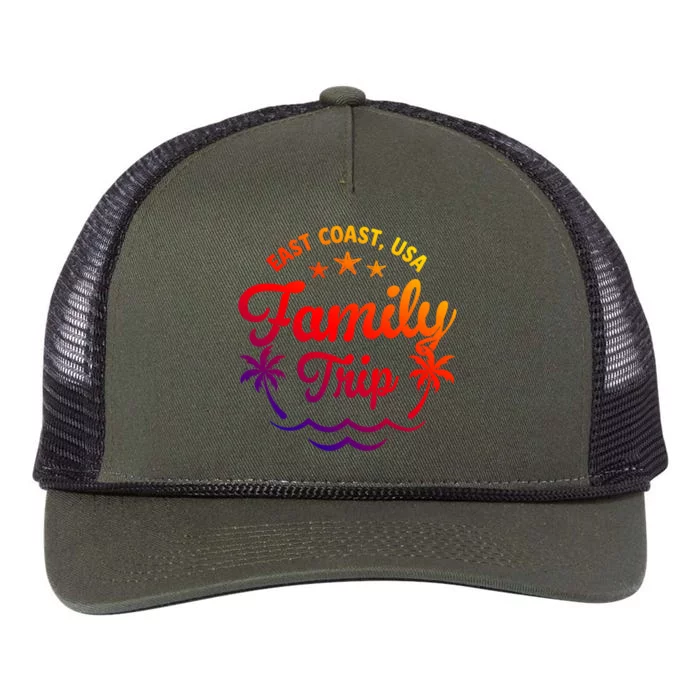 Family Vacation East Coast Funny Gift Retro Rope Trucker Hat Cap