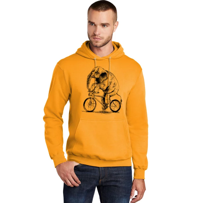 Funny Vintage Elephant On Bike Bicycle Hoodie