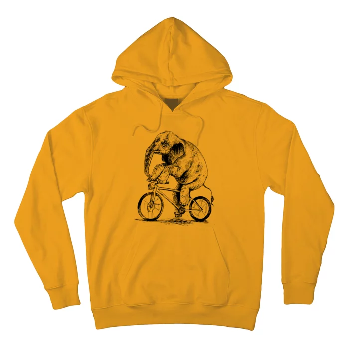 Funny Vintage Elephant On Bike Bicycle Hoodie