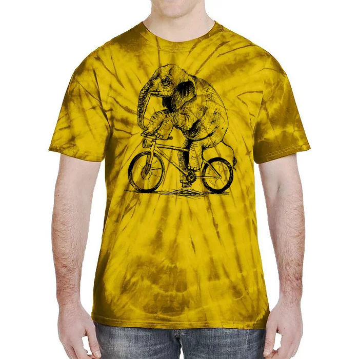 Funny Vintage Elephant On Bike Bicycle Tie-Dye T-Shirt