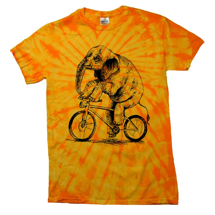 Funny Vintage Elephant On Bike Bicycle Tie-Dye T-Shirt