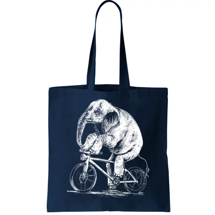 Funny Vintage Elephant On Bike Bicycle Tote Bag