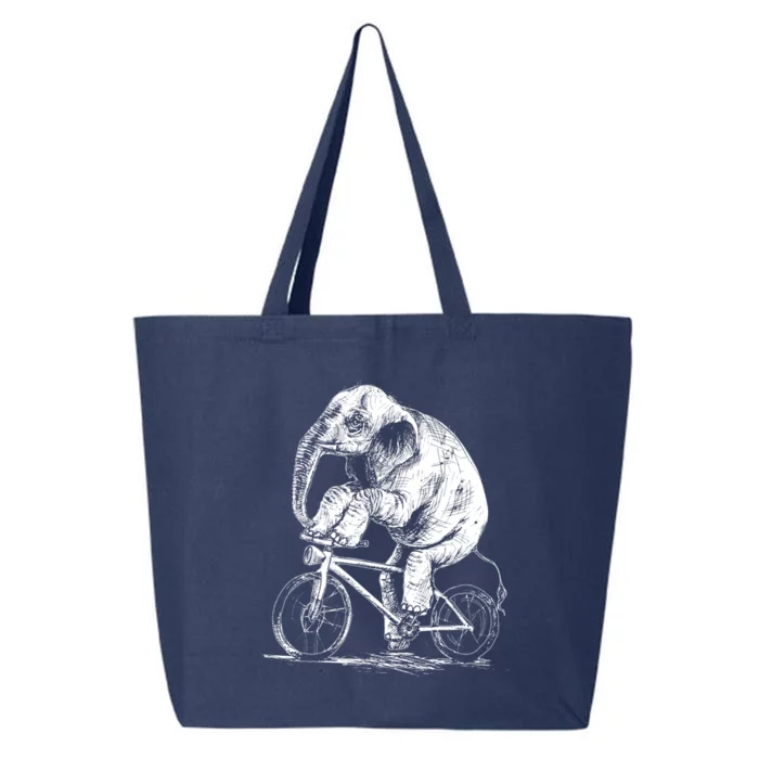 Funny Vintage Elephant On Bike Bicycle 25L Jumbo Tote