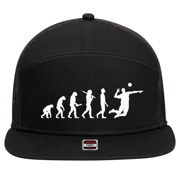 Funny Volleyball Evolutionfor Volleyball Players 7 Panel Mesh Trucker Snapback Hat