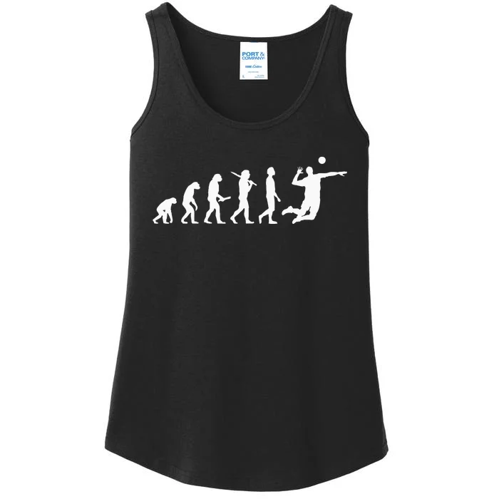 Funny Volleyball Evolutionfor Volleyball Players Ladies Essential Tank