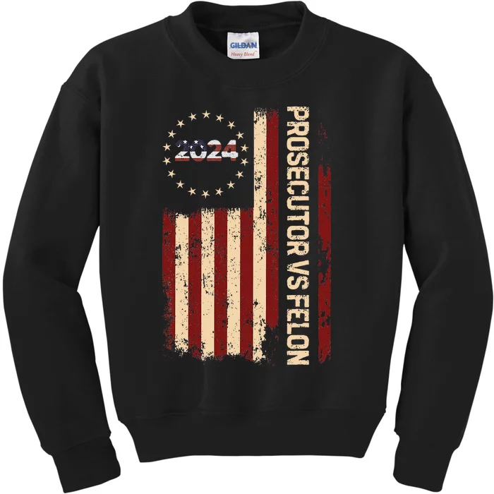 Funny Voting Election 2024 Prosecutor Vs Felon Kids Sweatshirt