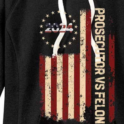 Funny Voting Election 2024 Prosecutor Vs Felon Women's Fleece Hoodie