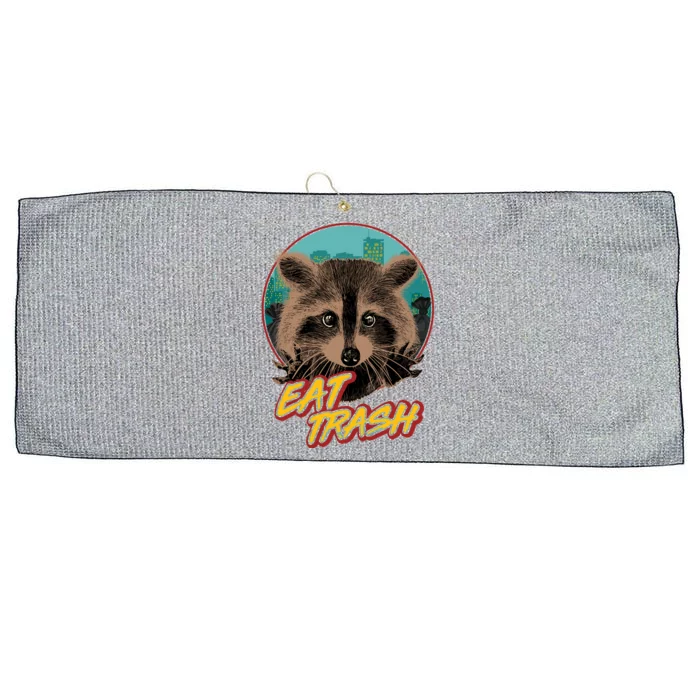 Funny Vintage Eat Trash Raccoon Large Microfiber Waffle Golf Towel