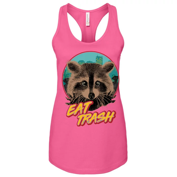 Funny Vintage Eat Trash Raccoon Women's Racerback Tank