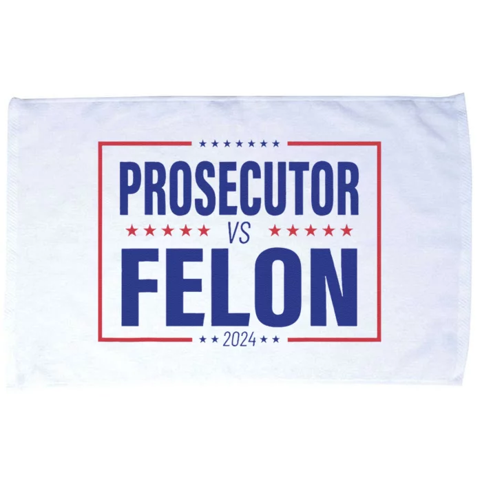 Funny Voting Election 2024 Usa The Prosecutor Vs The Felon Microfiber Hand Towel