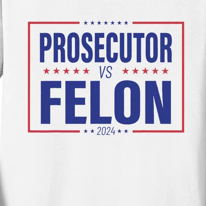 Funny Voting Election 2024 Usa The Prosecutor Vs The Felon Kids Long Sleeve Shirt