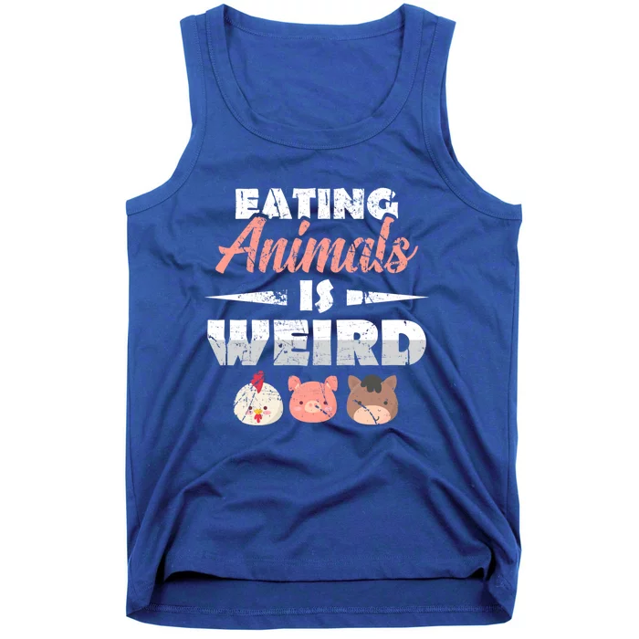 Funny Vegan Eating Animals Is Weird Veggies Plant Based Gift Tank Top