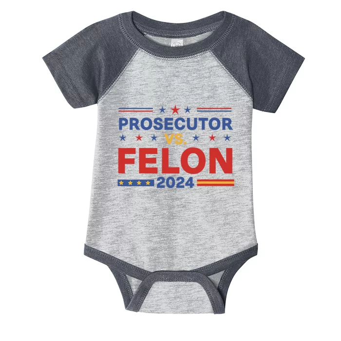 Funny Voting Election 2024 Prosecutor Vs Felon Infant Baby Jersey Bodysuit