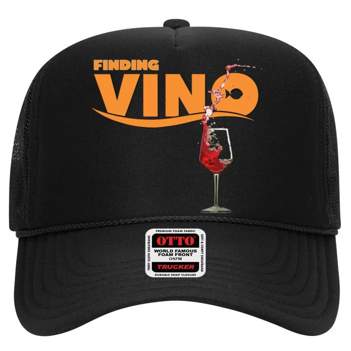 Finding Vino For Wine Lovers High Crown Mesh Trucker Hat