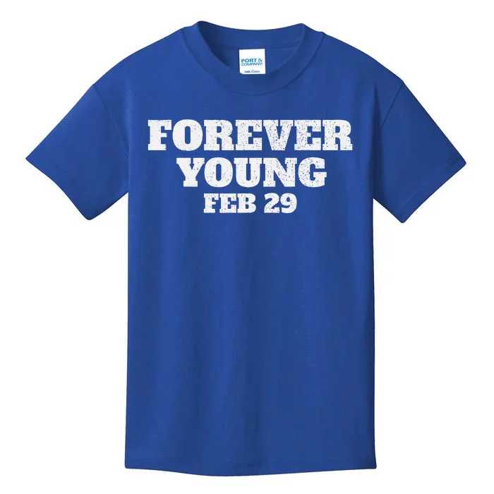 Funny Vintage Forever Young February 29th Leap Year 2024 Kids T-Shirt