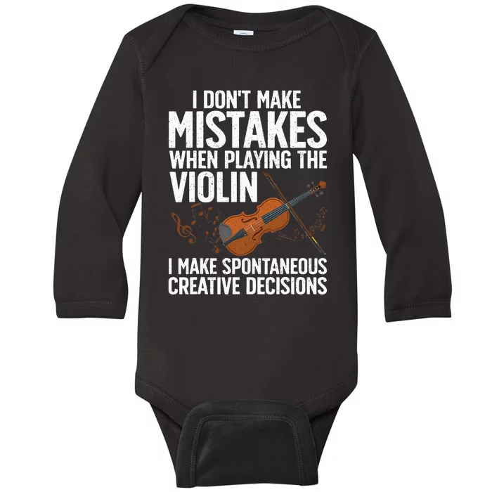 Funny Violin For Men Women Violin Player Orchestra Teacher Baby Long Sleeve Bodysuit