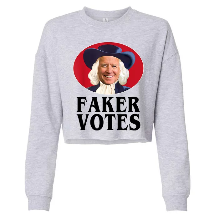 Faker Votes Funny Joe Biden Election Cropped Pullover Crew