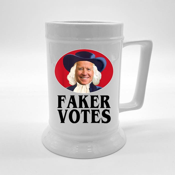 Faker Votes Funny Joe Biden Election Front & Back Beer Stein