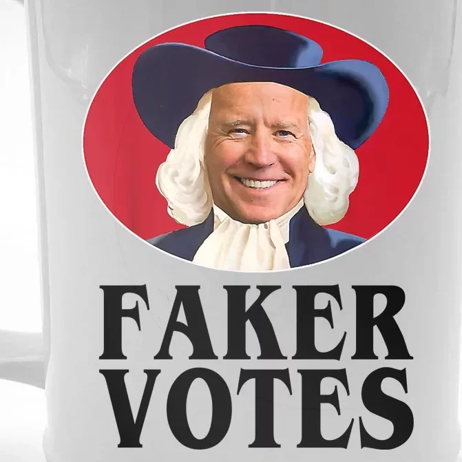 Faker Votes Funny Joe Biden Election Front & Back Beer Stein