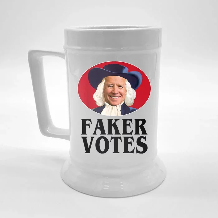 Faker Votes Funny Joe Biden Election Front & Back Beer Stein