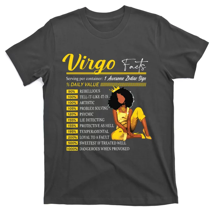 Funny Virgo Facts Awesome Zodiac Sign Horoscope Birthday T-Shirt