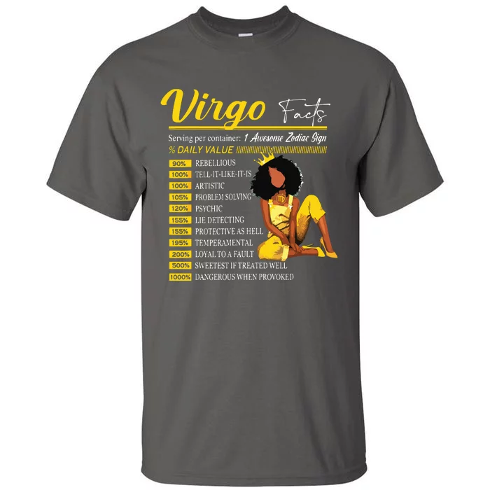 Funny Virgo Facts Awesome Zodiac Sign Horoscope Birthday Tall T-Shirt