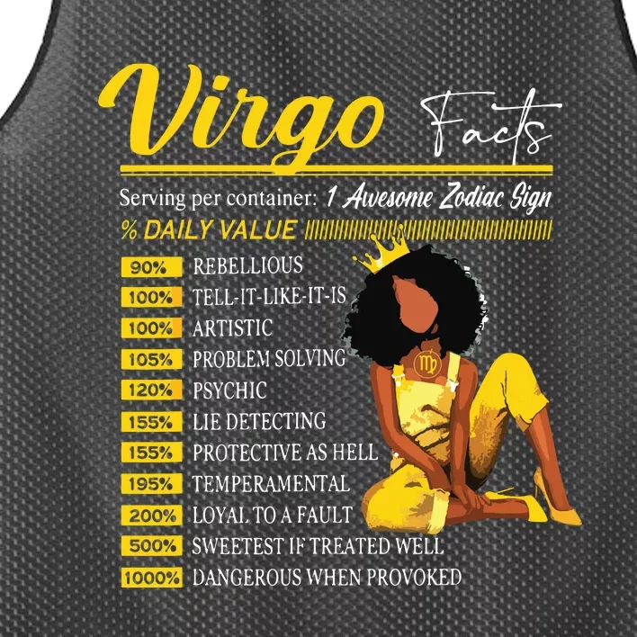 Funny Virgo Facts Awesome Zodiac Sign Horoscope Birthday Mesh Reversible Basketball Jersey Tank